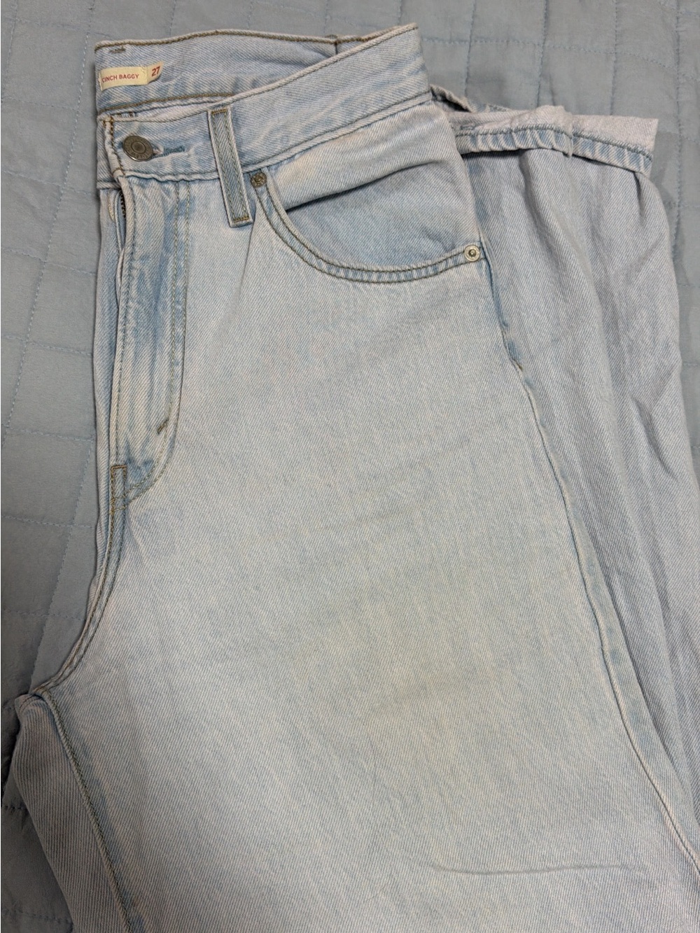 Levi’s High Baggy Light Wash Straight Wide Leg Jeans – Size 27